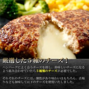 とろける５種のチーズインハンバーグ ４枚入 ぎょうざの宝永苫小牧 公式お取り寄せサイト